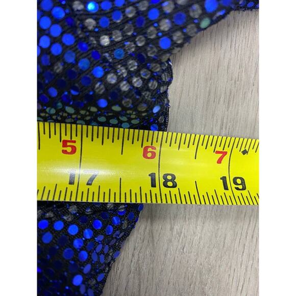 Aidan Mattox prom Cocktail Dress Sequin metallic wedding Cobalt Blue 10 A000406 - Picture 8 of 8